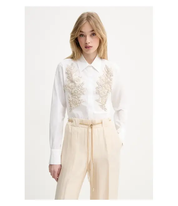 Βαμβακερό πουκάμισο Blugirl Blumarine χρώμα: άσπρο, RA5030.TS246