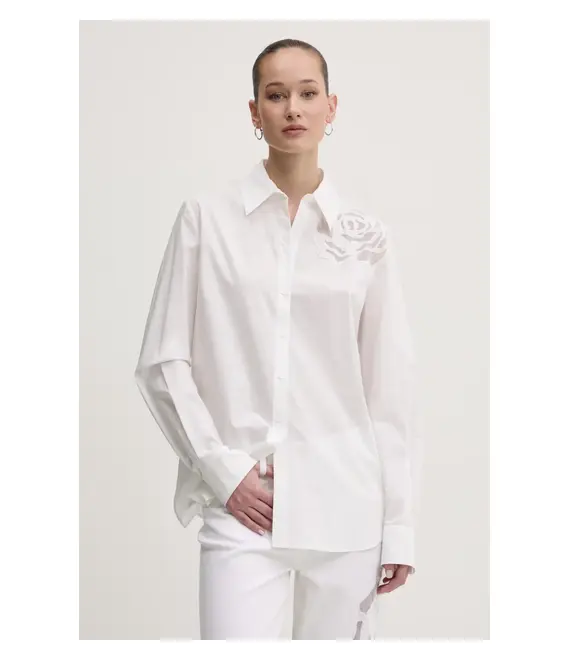 Βαμβακερό πουκάμισο Blugirl Blumarine χρώμα: μπεζ, RA5031.TS246