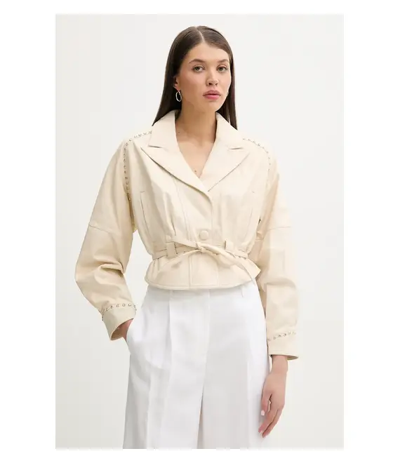 Δερμάτινo jacket Blugirl Blumarine χρώμα: μπεζ, RA5214.P0356