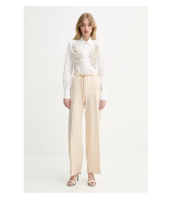 Παντελόνι Blugirl Blumarine χρώμα: μπεζ, RA5125.T2948