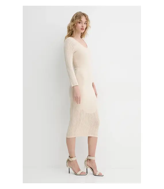 Φόρεμα Blugirl Blumarine χρώμα: μπεζ, RA5012.MS99E