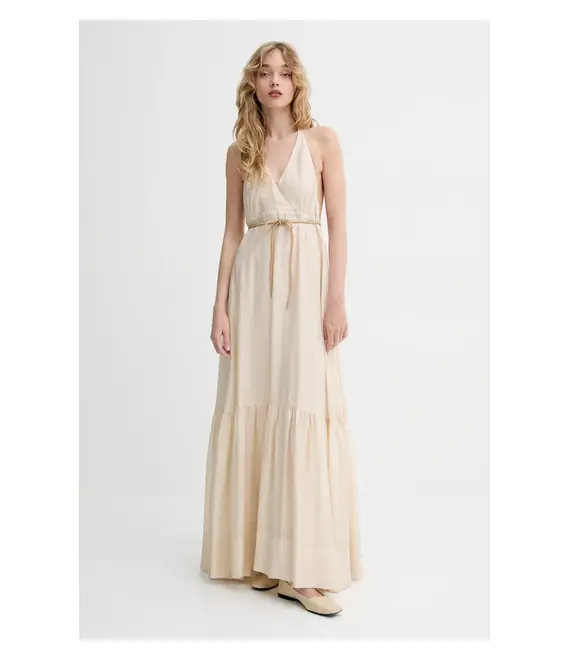 Φόρεμα Blugirl Blumarine χρώμα: μπεζ, RA5193.T2948