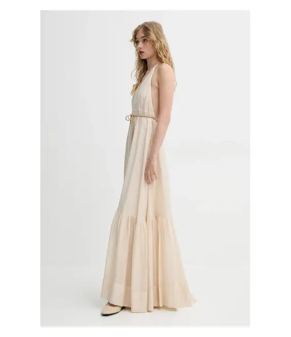 Φόρεμα Blugirl Blumarine χρώμα: μπεζ, RA5193.T2948
