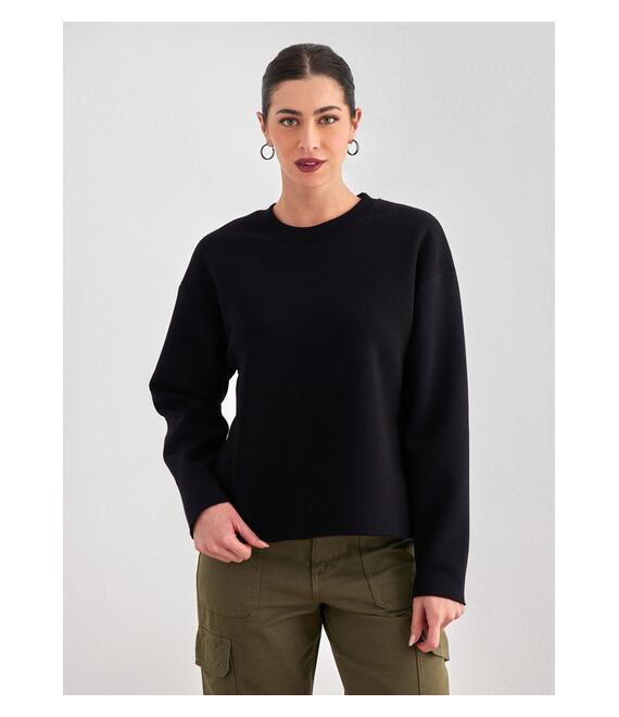 Φούτερ χωρίς ραφή Different-Shop 01-197 - Μαύρο