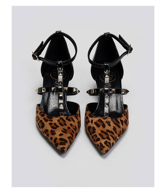 Γόβες μυτερές με τρουκς και print TFP - Leopard