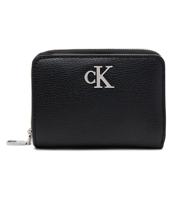 Μικρό Πορτοφόλι Γυναικείο Calvin Klein Jeans Mnml Mngrm Md Flp Zp LV04K1009G Μαύρο