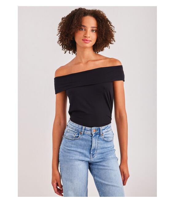 Μπλούζα με ανοιχτούς ώμους AWARE by Vero Moda 10307367 - Μαύρο
