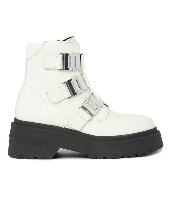 Μποτάκια Tommy Jeans Tjw Chunky Boot Hardware EN0EN02443 Εκρού
