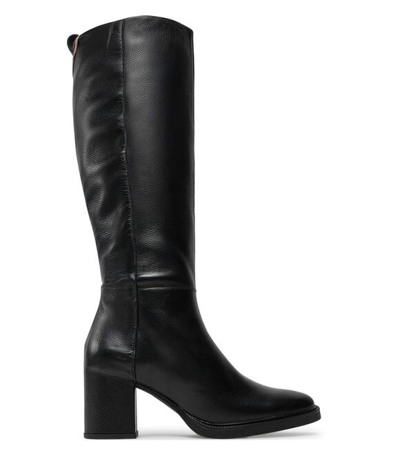 Μπότες Tommy Hilfiger Long Boot Mid Wrapped Lthr Heel FW0FW08099 Μαύρο