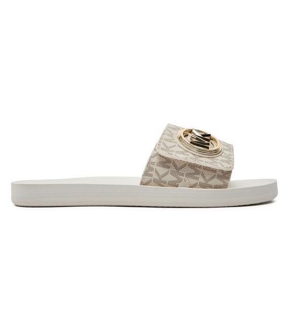 Παντόφλες MICHAEL Michael Kors Mk Charm Slide 40R4MKFA1B Εκρού