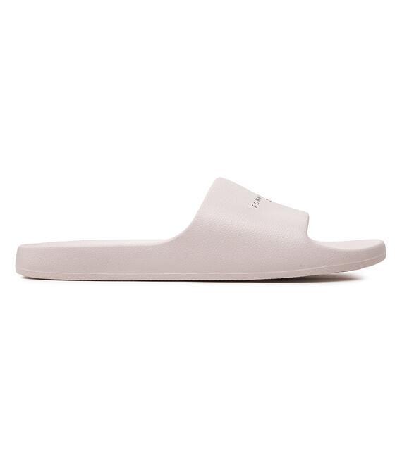 Παντόφλες Tommy Jeans Tjw Printed Pu Pool Slide EN0EN02693 Εκρού