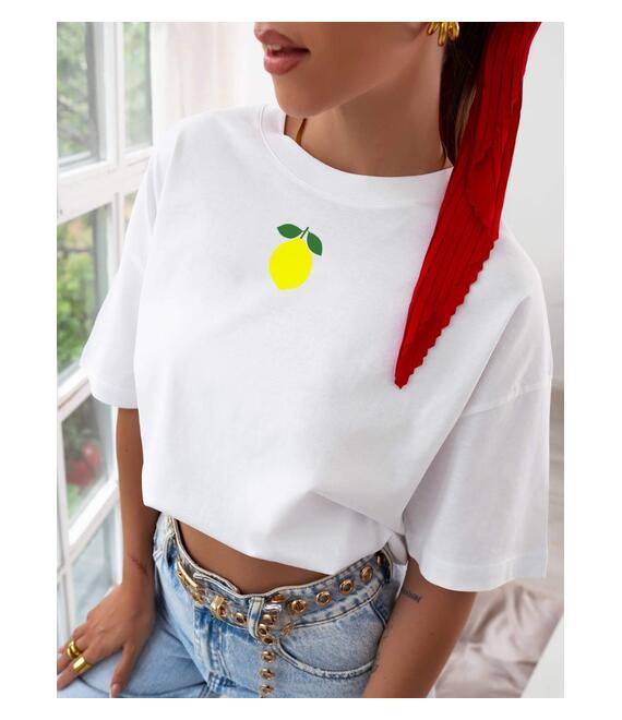 TSHIRT ΛΕΥΚΟ ME ΛΕΜΟΝΙ - LEMONITA