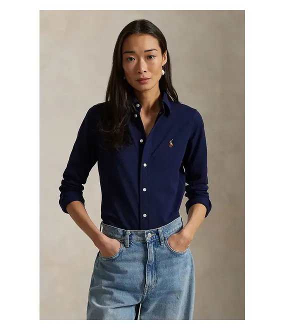 Βαμβακερό πουκάμισο Polo Ralph Lauren χρώμα: μαύρο, 211924258
