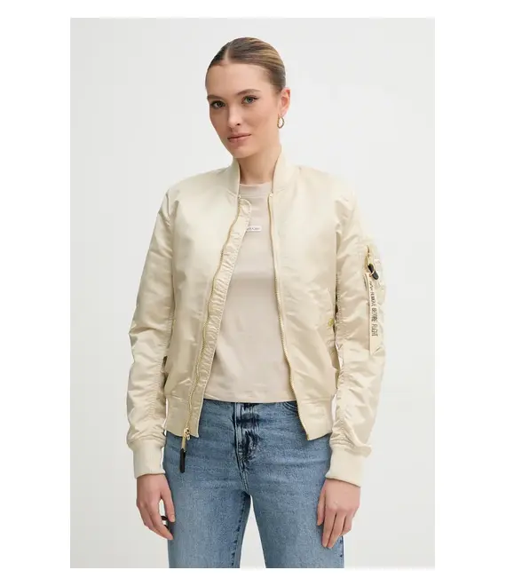 Μπουφάν bomber Alpha Industries MA-1 VF LW γυναικείο, χρώμα: μπεζ