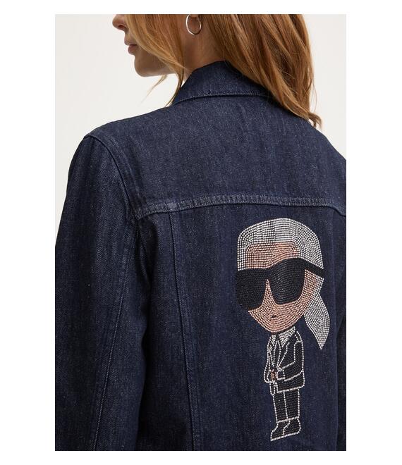 Τζιν μπουφάν Karl Lagerfeld χρώμα: ναυτικό μπλε, 236W1408