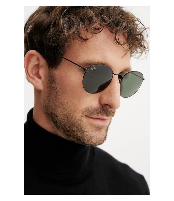 Γυαλιά ηλίου Ray-Ban ROUND METAL χρώμα: μαύρο, 0RB3447