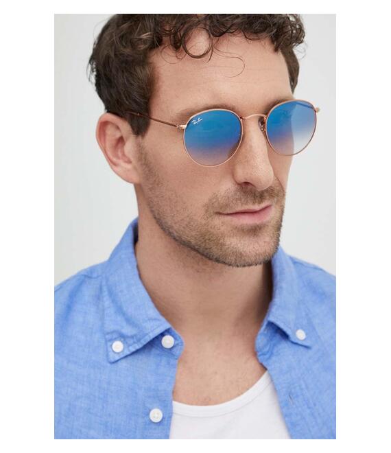 Γυαλιά ηλίου Ray-Ban ROUND METAL χρώμα: χρυσαφί, 0RB3447