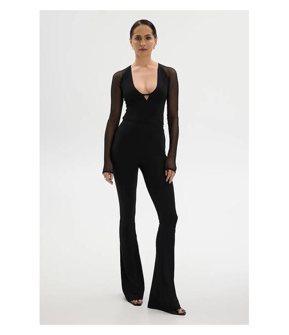 Παντελόνι Saint Body HIGH RISE FLARED PANTS χρώμα: μαύρο, SB.602