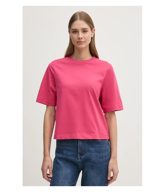 Βαμβακερό μπλουζάκι United Colors of Benetton γυναικείο, χρώμα: μοβ, 3BL0E17G5