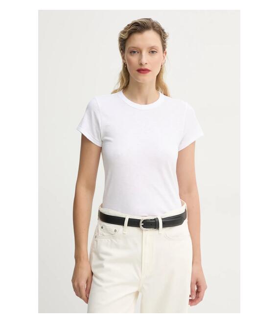 Βαμβακερό μπλουζάκι Rag & Bone γυναικείο, χρώμα: άσπρο, W272C32CH