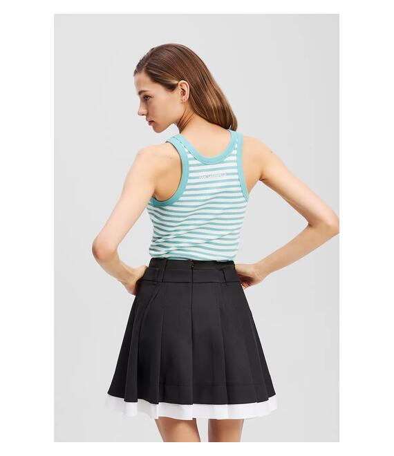 Βαμβακερό τοπ Karl Lagerfeld χρώμα: μπλε, A3W17079