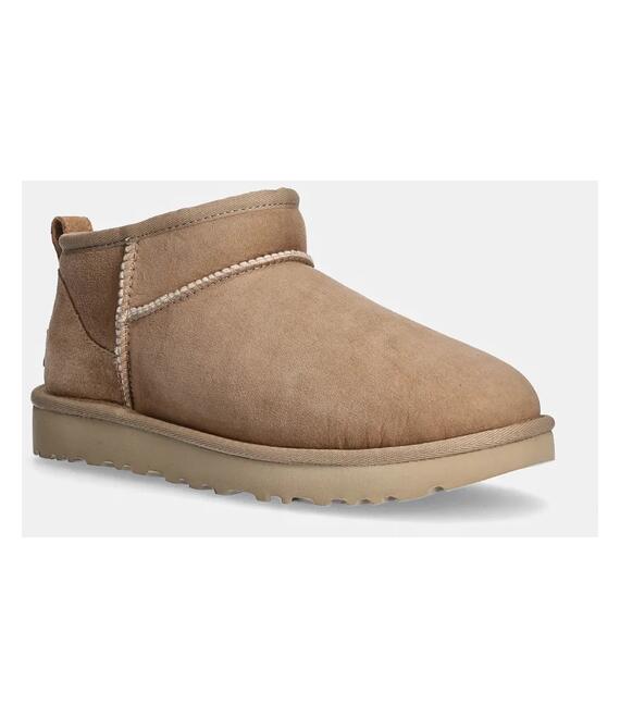 Μπότες σουέτ UGG Classic Ultra Mini χρώμα: καφέ 1116109.SAN F30