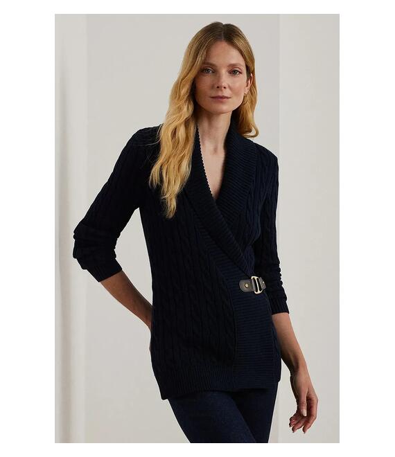 Βαμβακερό πουλόβερ Lauren Ralph Lauren χρώμα: καφέ