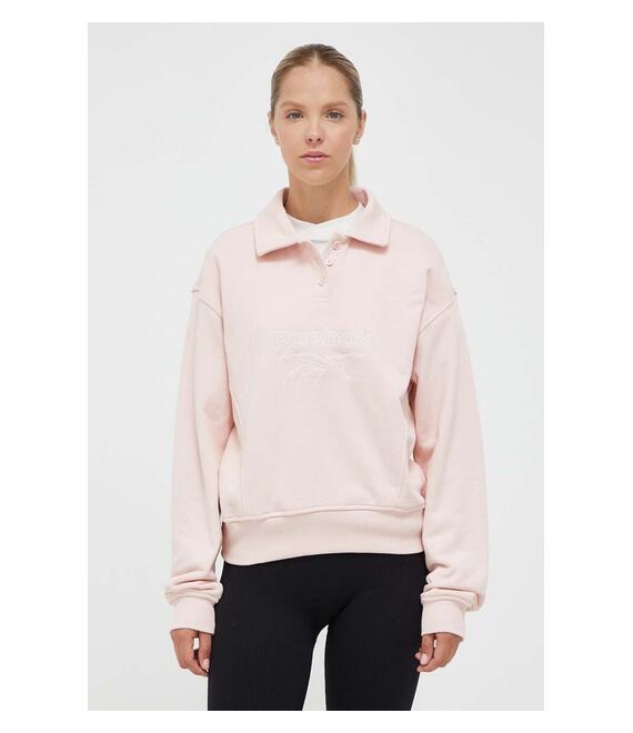 Βαμβακερή μπλούζα Reebok Classic γυναικεία, χρώμα: ροζ
