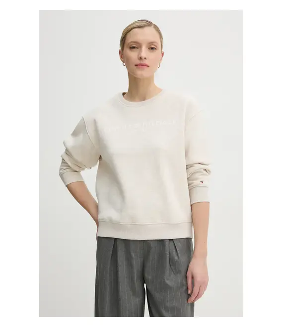 Μπλούζα Tommy Hilfiger χρώμα: μπεζ, WW0WW39791
