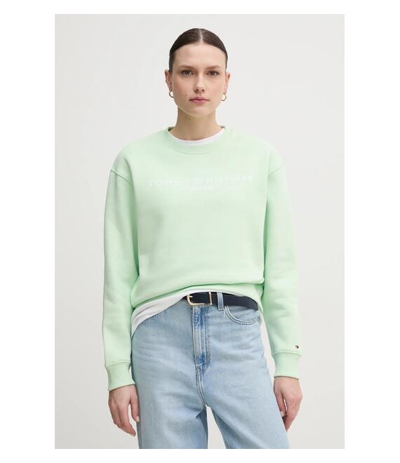 Μπλούζα Tommy Hilfiger χρώμα: πράσινο, WW0WW39791