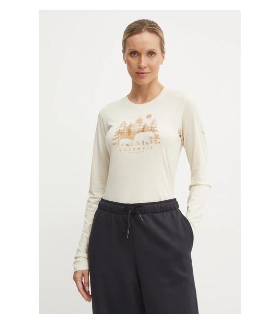 Longsleeve Columbia χρώμα: μπεζ