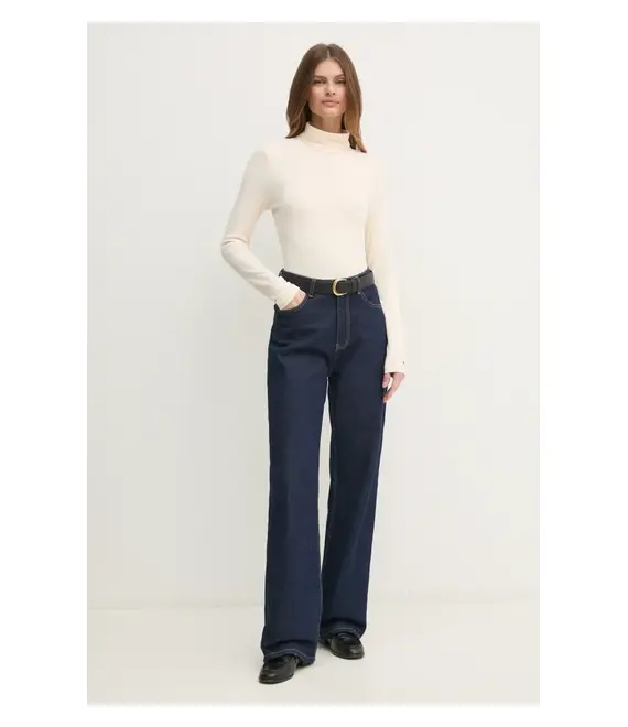 Longsleeve Tommy Hilfiger χρώμα: μπεζ