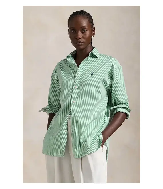 Βαμβακερό πουκάμισο Polo Ralph Lauren χρώμα: πράσινο, 211910743