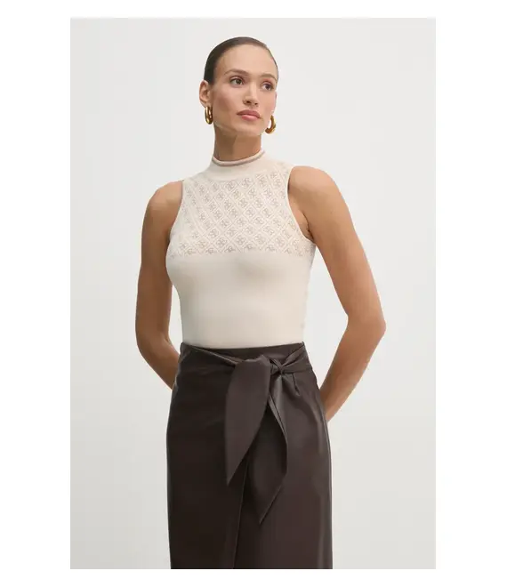 Top Guess χρώμα: μπεζ