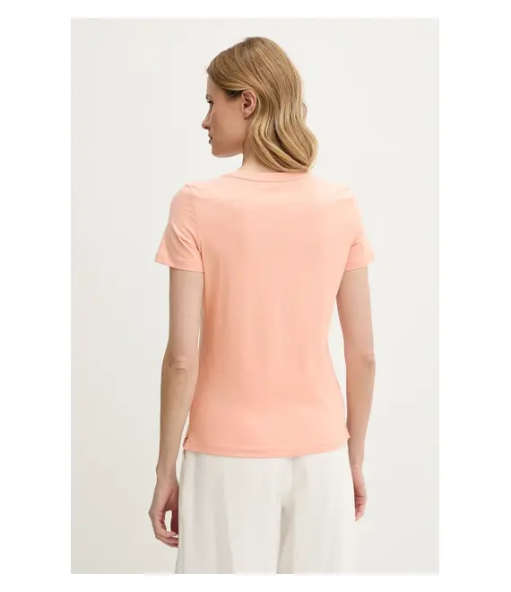 Βαμβακερό μπλουζάκι Guess χρώμα: ροζ