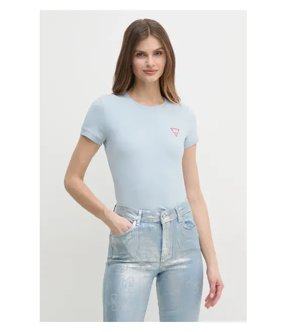 Μπλουζάκι Guess χρώμα: μπλε