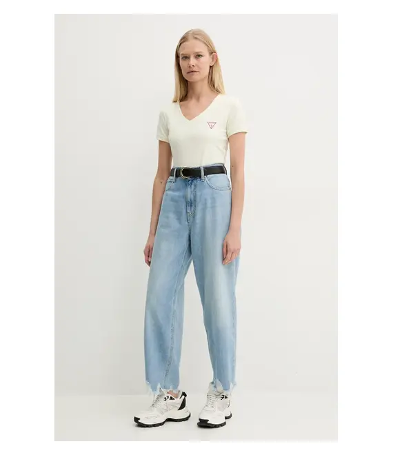 Μπλουζάκι Guess χρώμα: κίτρινο