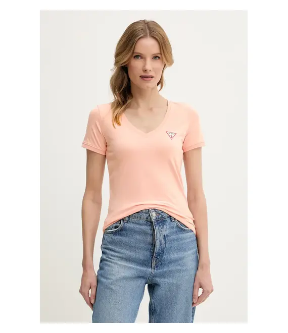 Μπλουζάκι Guess χρώμα: πορτοκαλί