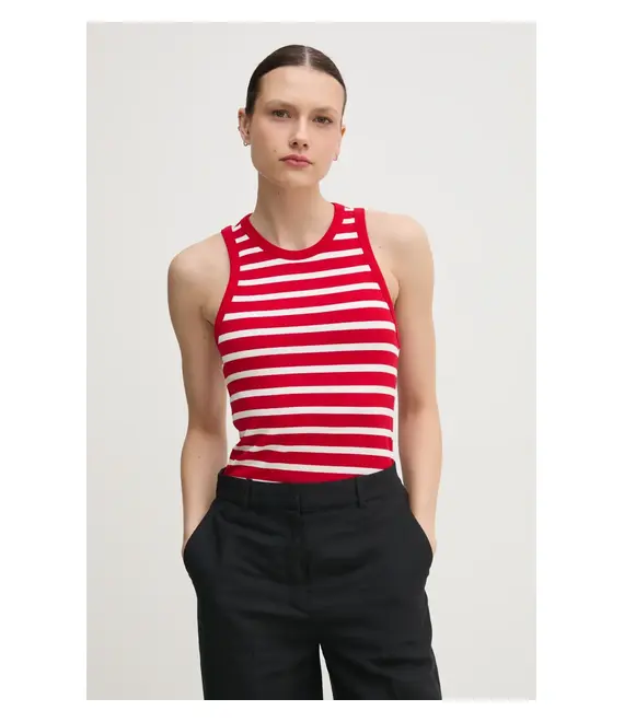 Top Tommy Hilfiger χρώμα: κόκκινο, WW0WW38635