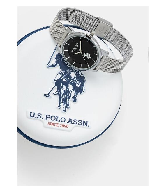 Ρολόι U.S. Polo Assn. CHLOE χρώμα: ασημί, USP8033ST