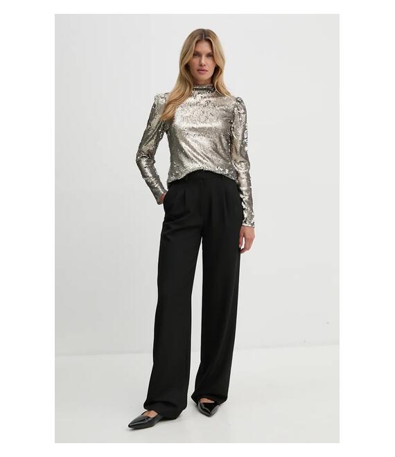 Μπλουζάκι Bruuns Bazaar MoeaBBAniqa blouse χρώμα: ασημί, BBW4155