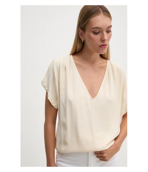 Μπλουζάκι United Colors of Benetton χρώμα: μπεζ, 5KPADQ0A9