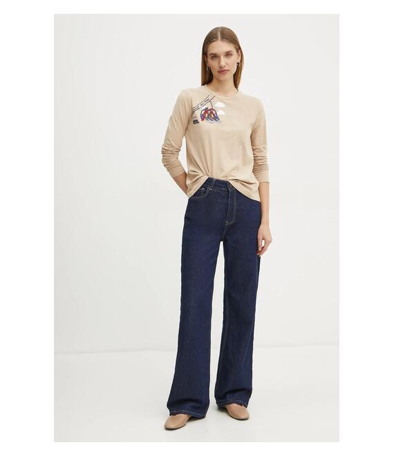 Longsleeve Weekend Max Mara χρώμα: μπεζ, 2425946012600