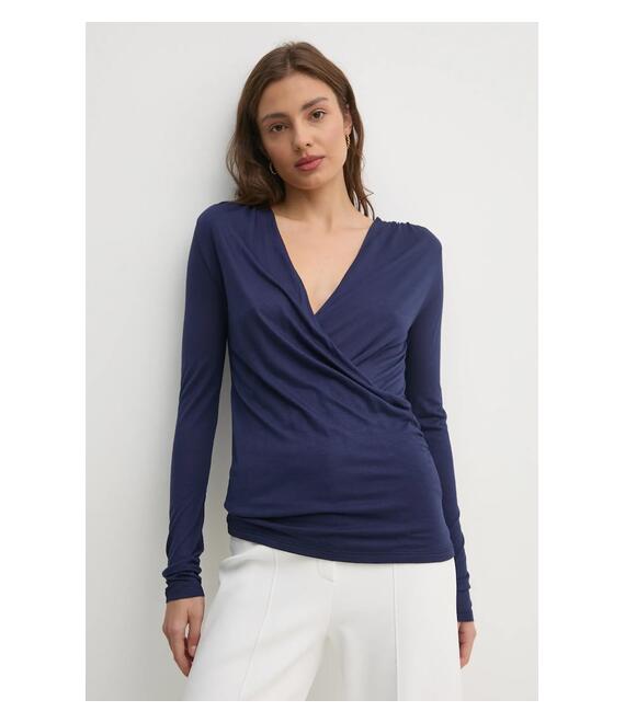 Μπλούζα από κασμίρ United Colors of Benetton χρώμα: ναυτικό μπλε, 3R0KD401J