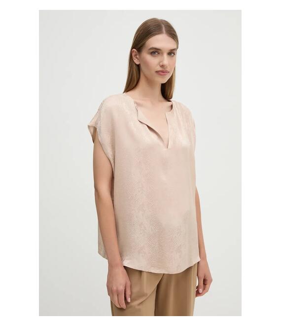 Μπλουζάκι Sisley χρώμα: μπεζ, 57U5LQ07Q