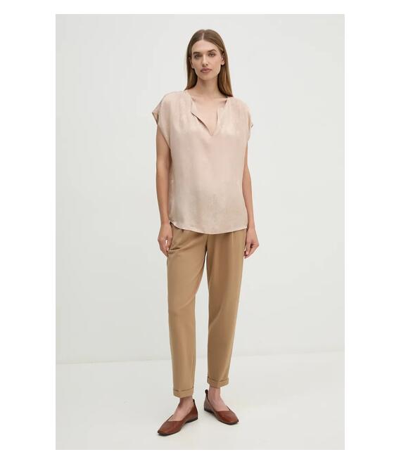 Μπλουζάκι Sisley χρώμα: μπεζ, 57U5LQ07Q