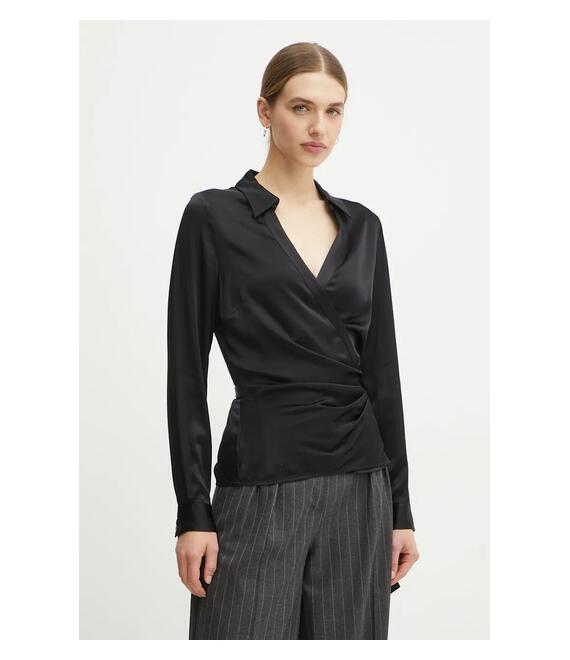 Πουκάμισο Guess KARLEY χρώμα: μαύρο, W4BH91 WGS70