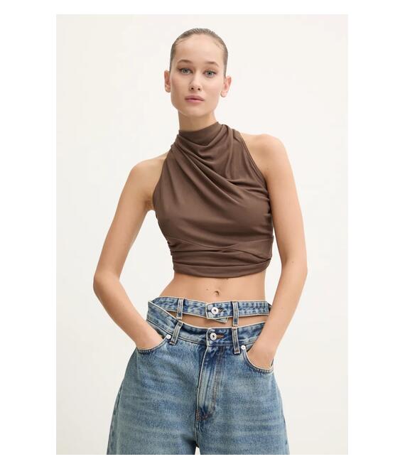 Μπλουζάκι Rick Owens Lilies χρώμα: καφέ, LI02D5121RV Μπλουζάκι Rick Owens Lilies χρώμα: καφέ, LI02D5121RV
