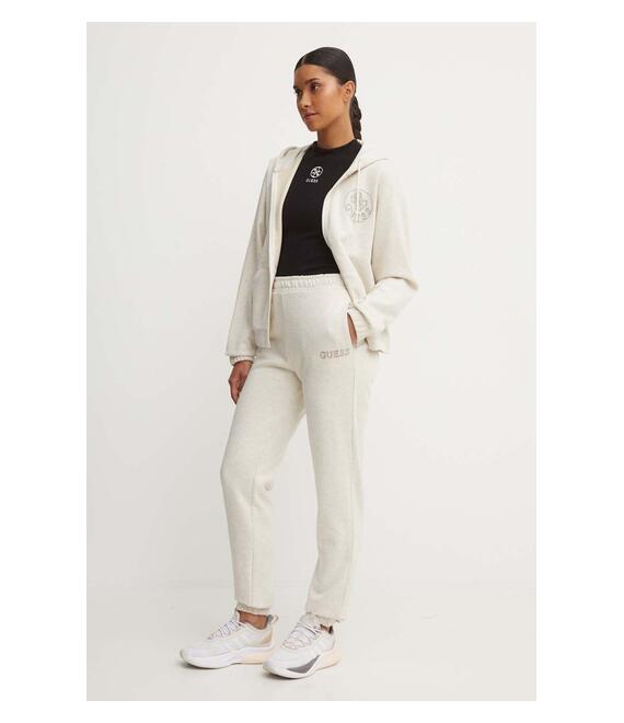Μπλούζα Guess NOÉMIE χρώμα: μπεζ, με κουκούλα, V4YQ04 KC3D2