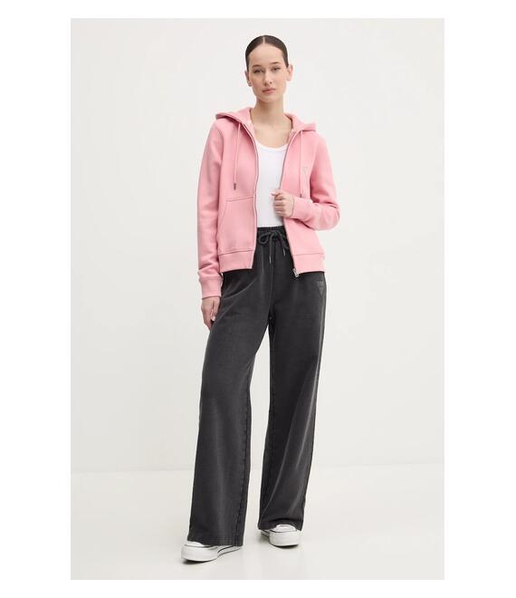 Μπλούζα Guess Jeans χρώμα: ροζ, με κουκούλα, W4YQ03 KC811